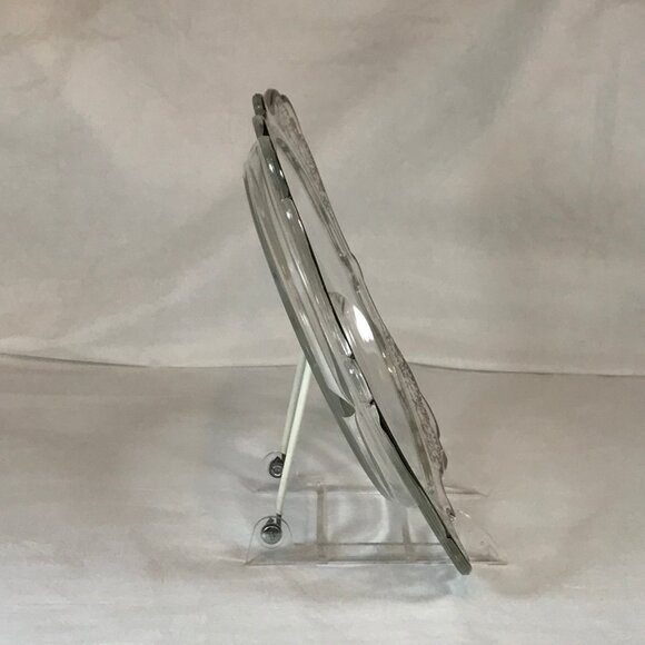 Vintage Silver Overlay Square Glass 3-Section Divided 10" Dish - Picture 8 of 9